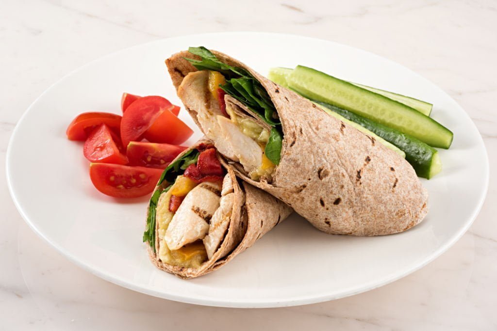 Chicken wrap with whole wheat lavash